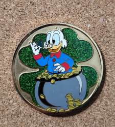 Uncle Scrooge in front of a Shamrock