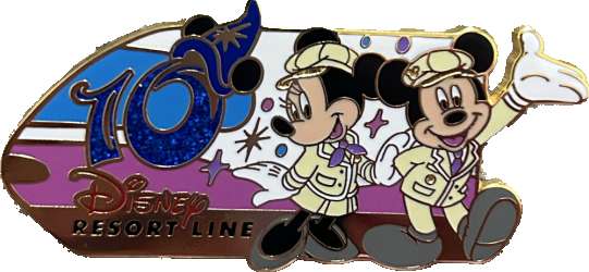 Mickey & Minnie in Front of Monorail
