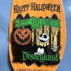 61157 - Halloween 2013 - Happy Halloween - Jack Skellington and Door Hinged Pin - Disneyland Resort alternate image