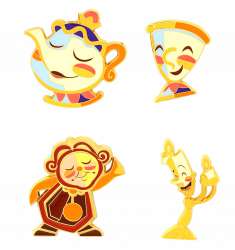 42776 - Beauty and the Beast Fixtures - 4-Pin Set - Loungefly alternate image