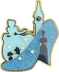 61394 - BoxLunch - Silhouette with Glitter - Cinderella Slipper Silhouette with Glitter - Loungefly alternate image