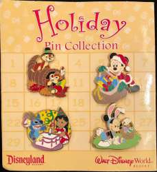 Santa Mickey, Easter Bunny Mickey, Birthday Lilo & Stitch and Thanksgiving Chip & Dale