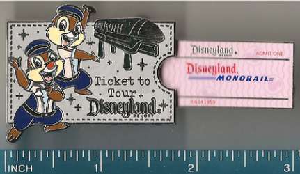 Ticket to Tour the Lore of Disneyland Series - The Monorail - Chip n’ Dale - DLR