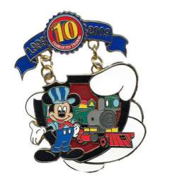 Mickey Railroad pin trading 10th anniversary