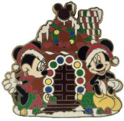 Mickey and Minnie With Gingerbread House