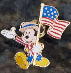62121 - Mickey's All American Pin Festival 2003 - Mickey Mouse Carrying the American Flag Completer Pin - Disneyland Resort alternate image