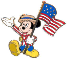 Mickey Mouse Carrying the American Flag Completer Pin