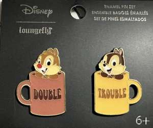 62270 - Hot Topic - Disney - Chip & Dale Double Trouble Mug Pin Set - Loungefly alternate image