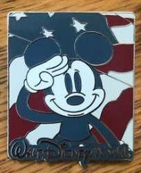 Patriotic Mickey - Mickey Mouse Saluting with the American Flag Behind Him - WDW