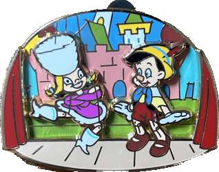 Pinocchio and Russian Puppet Girl on Stage