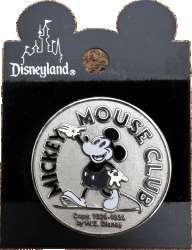 63554 - Silver Mickey Mouse Club Coin Pin - Disneyland Resort alternate image