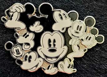 Mickey Mouse Expressions Cluster - Black and White Mickey Heads
