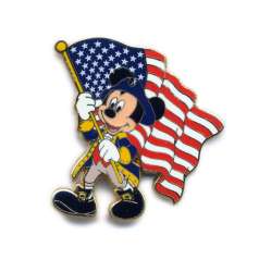 Colonial Mickey Mouse Carrying the American (US) Flag