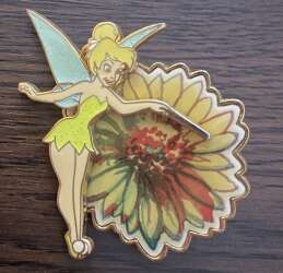 Tinker Bell Watercolor Background - Tinker Bell Holding a Wand Over a Flower - MLT