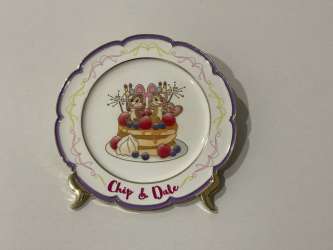 65081 - Disney Plates 2023 Redemption Pin Series - Chip and Dale Purple Plate Pancake - Hong Kong Disneyland alternate image