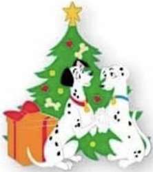 Joyeux Noel 2021 - Pongo and Perdita in Front of Christmas Tree - DLP