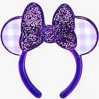 47014 - BoxLunch - Minnie Mouse Ears Headband (Series 3) - Purple Plaid - Disney Licensed alternate image