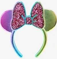 BoxLunch - Disney Minnie Mouse Ears Headband - Series 3 - Iridescent Rainbow - DLIC