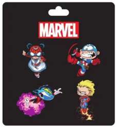 44842 - NYCC 2021 - Marvel Skottie Young - Marvel Pin Set #2 - Crescent, Captain America, Nightcrawler and Ikaris - Disney Licensed alternate image