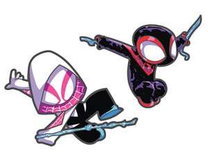 Spider-Man (Miles Morales) and Ghost Spider (Gwen Stacy)
