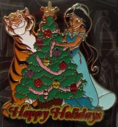47579 - Disney Pins Blog (DPB) Exclusives - Happy Holidays - Jasmine & Rajah - Disney Licensed alternate image