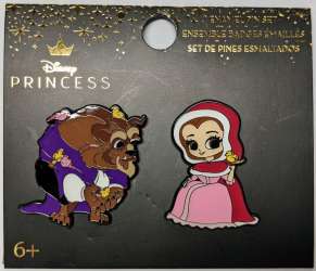 46185 - Hot Topic - Disney - Beauty And The Beast Winter Beast & Belle Chibi Disney Pin Set - Loungefly alternate image