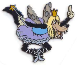 Disney Catalog Carded Sets - Disney Fairies - Pin Set 3 — The Big Bad Wolf Dressed as Goldilocks the Fairy Queen ONLY