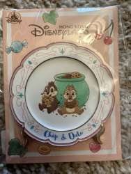 Disney Plates 2023 Redemption Pin Series - Chip and Dale Light Pink Plate Cookies - HKDL