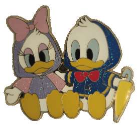 Donald and Daisy in Raincoats