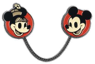 Mickey and Minnie Mouse Chained Pin Set
