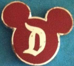Classic "D" Disneyland Security Pins (Red)