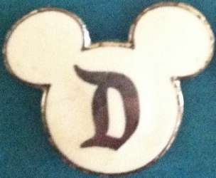 Classic "D" Disneyland Security Pins (White)