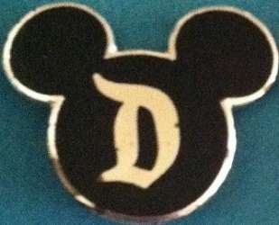 Classic "D" Disneyland Security Pins (Black)