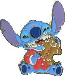 Stitch eating a gingerbread cookie