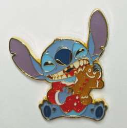 67481 - Hot Topic - Lilo & Stitch Holiday Morning Mystery Collection - Stitch eating a gingerbread cookie - Loungefly alternate image
