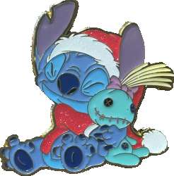 67482 - Hot Topic - Lilo & Stitch Holiday Morning Mystery Collection - Stitch dressed like Santa hugging Scrump - Loungefly alternate image
