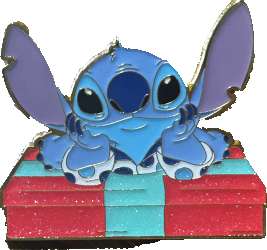 67483 - Hot Topic - Lilo & Stitch Holiday Morning Mystery Collection - Stitch laying on a present - Loungefly alternate image