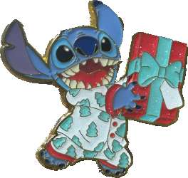 67484 - Hot Topic - Lilo & Stitch Holiday Morning Mystery Collection - Stitch holding a present - Loungefly alternate image