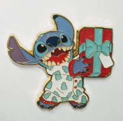 67484 - Hot Topic - Lilo & Stitch Holiday Morning Mystery Collection - Stitch holding a present - Loungefly alternate image