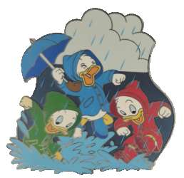 67498 - April Showers Bring May Flowers - Huey, Dewey, and Louie Pin Set - Splashing in Puddles ONLY - Walt Disney Imagineering alternate image