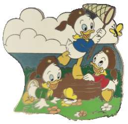 Huey, Dewey, and Louie Pin Set - Junior Woodchucks Catching Butterflies ONLY
