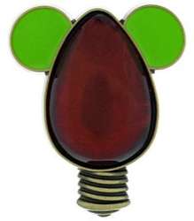 Red and Green Mickey Christmas Light Bulb