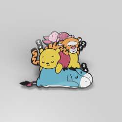 TeeTurtle - Hard at Work - Piglet, Tigger, Pooh and Eeyore - DLIC