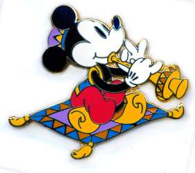 Mickey Seated on a Carpet Playing a Flute