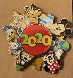 2020 Dated Year Pins - Tokyo Disneyland 2020 Attractions Spinner - MLT