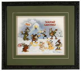 68964 - Seasons Greetings 1934 Framed Set - Clara Cluck Singing - Disney Store US alternate image