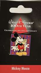 59018 - Walt Disney 100th Year - Mickey Mouse - Classic Pose in Purple Square - Disney Store Japan alternate image