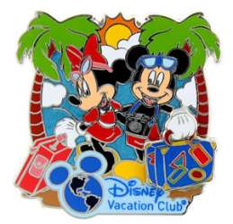 Mickey and Minnie on the Beach with Luggage - DVC