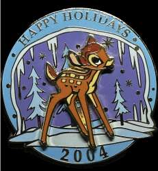 'DLR Cast Member Pin of the Month - Happy Holidays - Bambi - DLR'