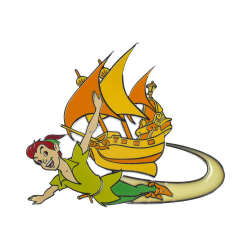 'Peter Pan - Flying Peter Pan and The Jolly Roger Ship - DLP'